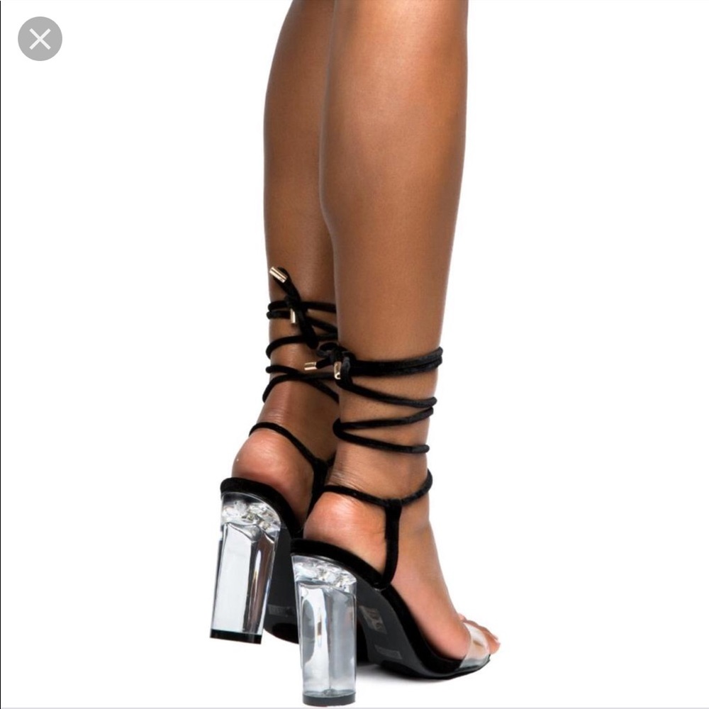 NIB Cape Robbin Clear perplex sexy heels black - Picture 4 of 4